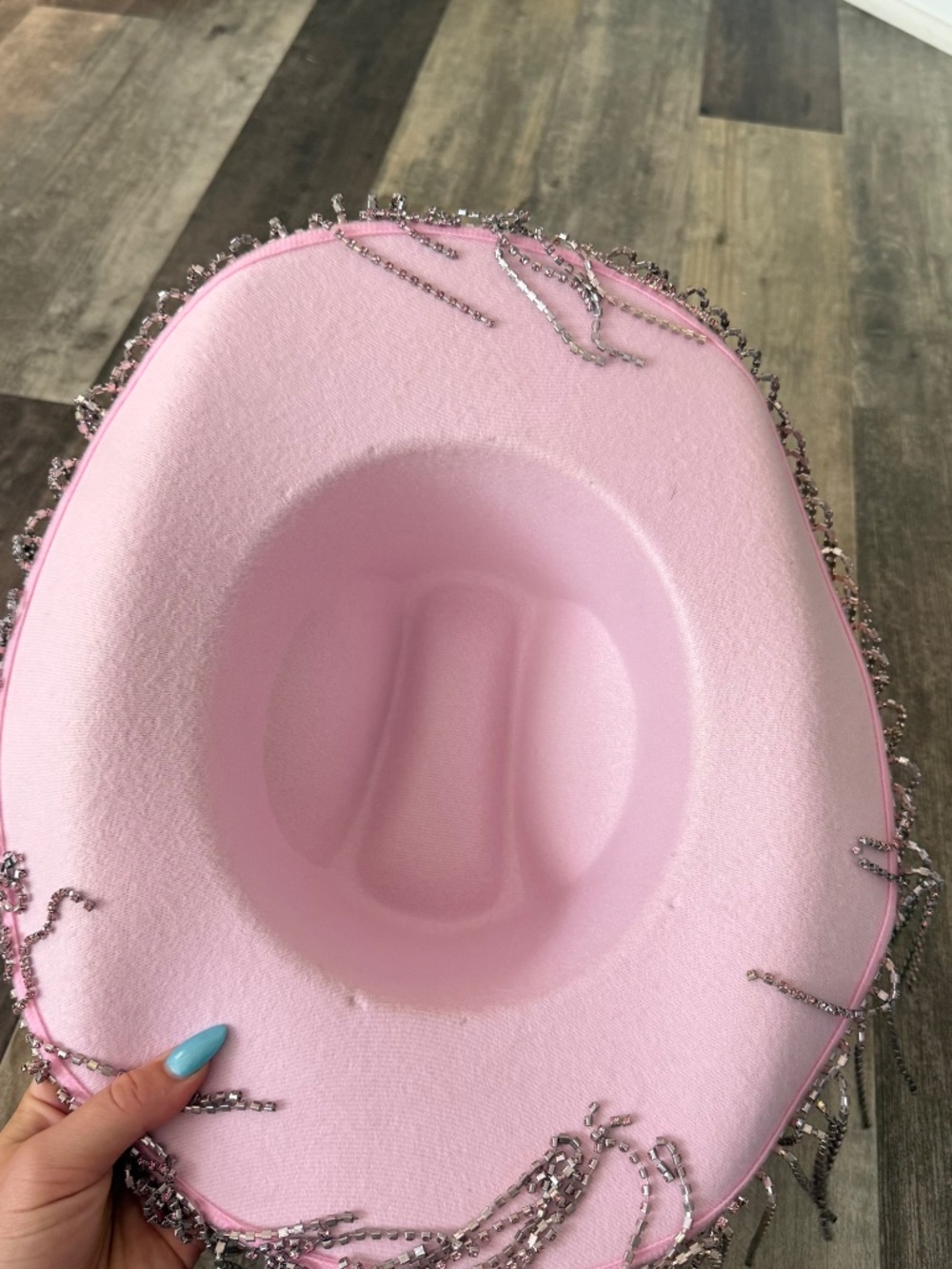 Pink Cowboy Hat with Sequin Tassels - Picture 2 of 3
